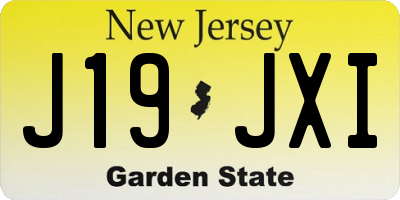 NJ license plate J19JXI
