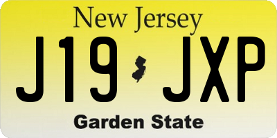 NJ license plate J19JXP