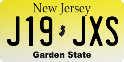 NJ license plate J19JXS