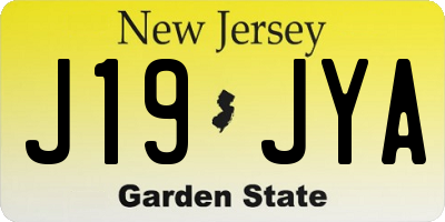 NJ license plate J19JYA
