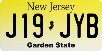NJ license plate J19JYB