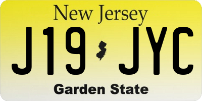 NJ license plate J19JYC