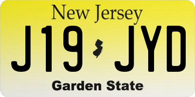 NJ license plate J19JYD