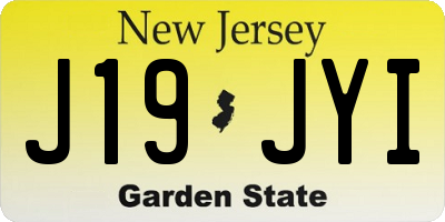 NJ license plate J19JYI