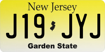 NJ license plate J19JYJ