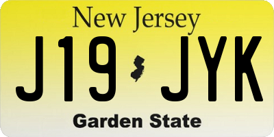 NJ license plate J19JYK