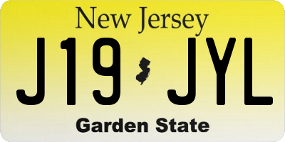 NJ license plate J19JYL