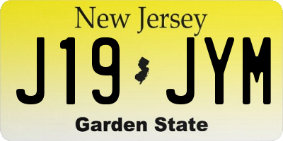 NJ license plate J19JYM