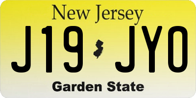 NJ license plate J19JYO