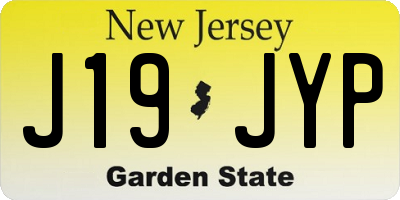 NJ license plate J19JYP