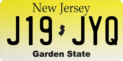 NJ license plate J19JYQ