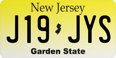 NJ license plate J19JYS