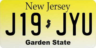 NJ license plate J19JYU
