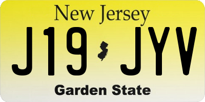 NJ license plate J19JYV