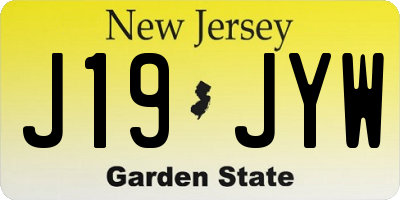 NJ license plate J19JYW
