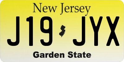 NJ license plate J19JYX