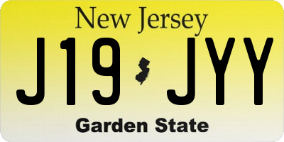 NJ license plate J19JYY