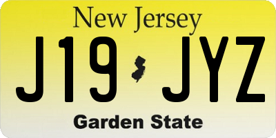 NJ license plate J19JYZ
