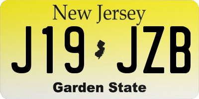 NJ license plate J19JZB