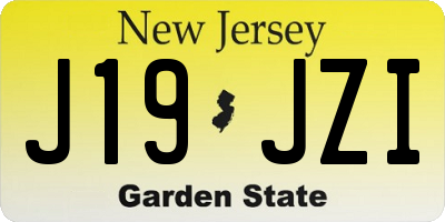 NJ license plate J19JZI