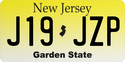 NJ license plate J19JZP