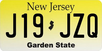 NJ license plate J19JZQ