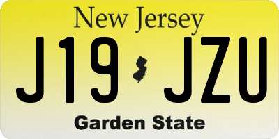 NJ license plate J19JZU