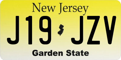 NJ license plate J19JZV