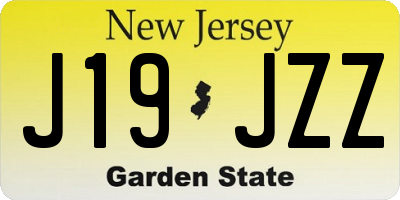 NJ license plate J19JZZ