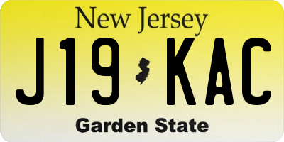 NJ license plate J19KAC