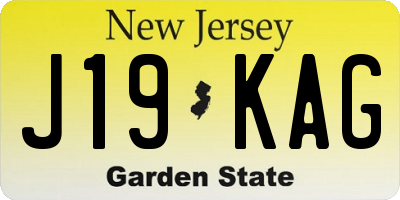 NJ license plate J19KAG