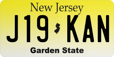 NJ license plate J19KAN