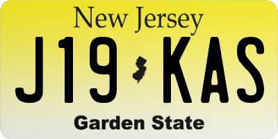 NJ license plate J19KAS