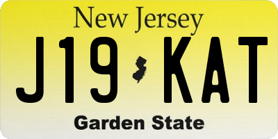NJ license plate J19KAT