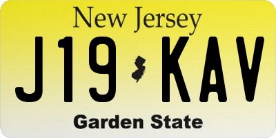 NJ license plate J19KAV