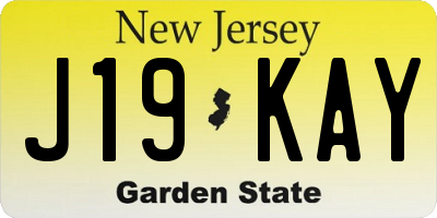 NJ license plate J19KAY