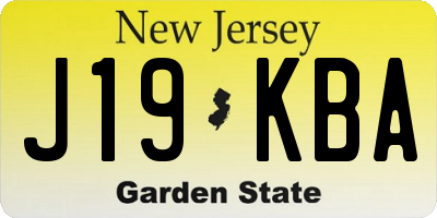 NJ license plate J19KBA
