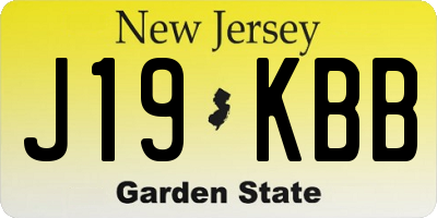 NJ license plate J19KBB