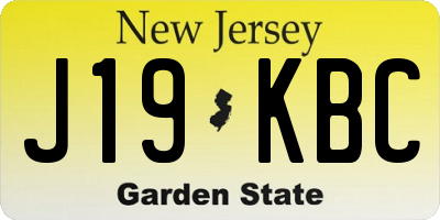 NJ license plate J19KBC