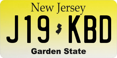 NJ license plate J19KBD