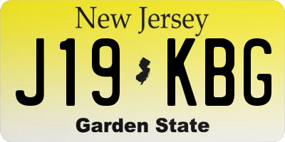 NJ license plate J19KBG