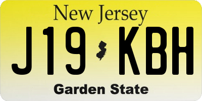 NJ license plate J19KBH