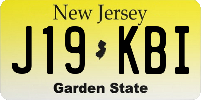 NJ license plate J19KBI