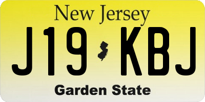 NJ license plate J19KBJ