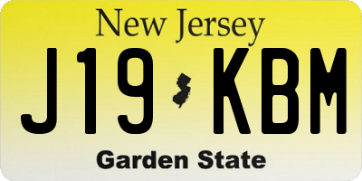 NJ license plate J19KBM