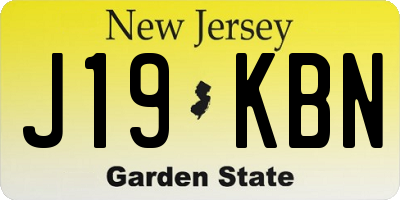 NJ license plate J19KBN