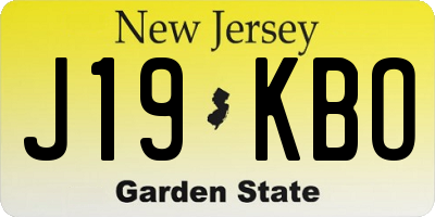 NJ license plate J19KBO