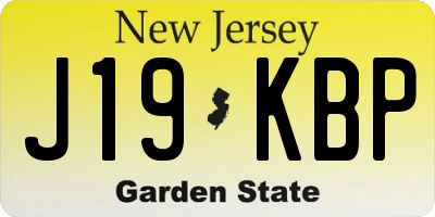 NJ license plate J19KBP