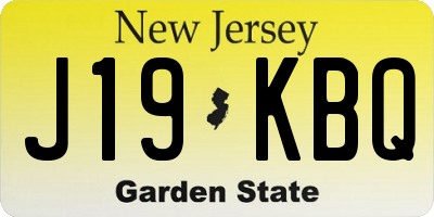 NJ license plate J19KBQ