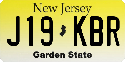 NJ license plate J19KBR